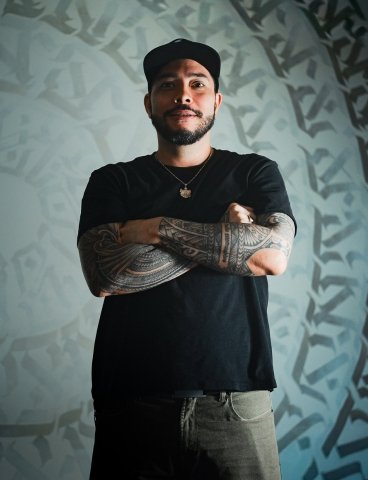 A man and woman walking together through a serene